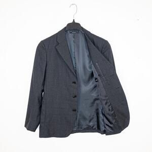 ISSEY MIYAKE MEN Hidden button Blazer Jacket Charcoal black Wool sz 1